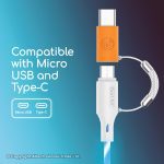CA16 Gadjet Luminous LED Charge + Sync Cable Compatible with Micro USB and Type-C