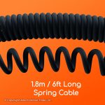 CH10 Gadjet 3.4Amp Super Car Charger 1.8m 6ft Long Spring Cable Black