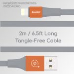 Gadjet CA22 Charge & Sync Cable For Lightning Devices 2m long tangle-free cable