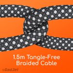 GadJet CA33 Rapid Lightning Charge and Sync Cable - Tangle-Free 1.5m Cable