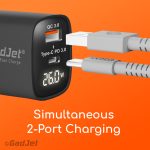 GadJet CH45 GaN 2-Port LED Power Adapter - Simultaneous Charging