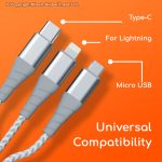 Gadjet MP01 3-in-1 Charging Cable + 2 USB Car Charger Universal Compatibility
