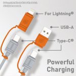 Gadjet MP03 Rapid Multi Pack 4-in-1 Charging & Sync Cable + 2-Port Car Charger Powerful Charging