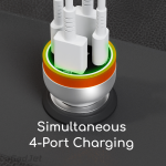 GadJet CH46 Rapid 4-Port Car Charger - Simultaneous Charging