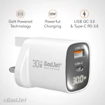 GadJet CH65 GaN 2-Port LED Power Adapter - Powerful Charging