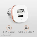 GadJet Universal USB-C + USB-A Car Charger - 3.4 amp output