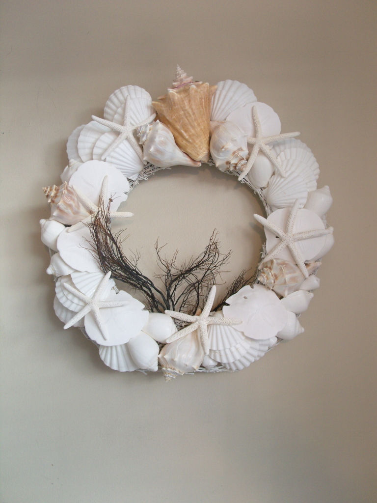 key west seashell wreath